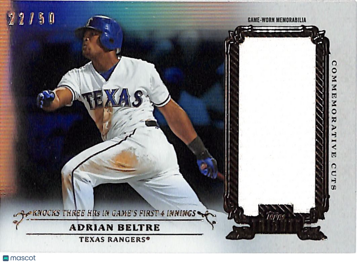 2013 Topps Tribute Adrian Beltre /50 Commemorative Cuts Patch #CC-AB Rangers
