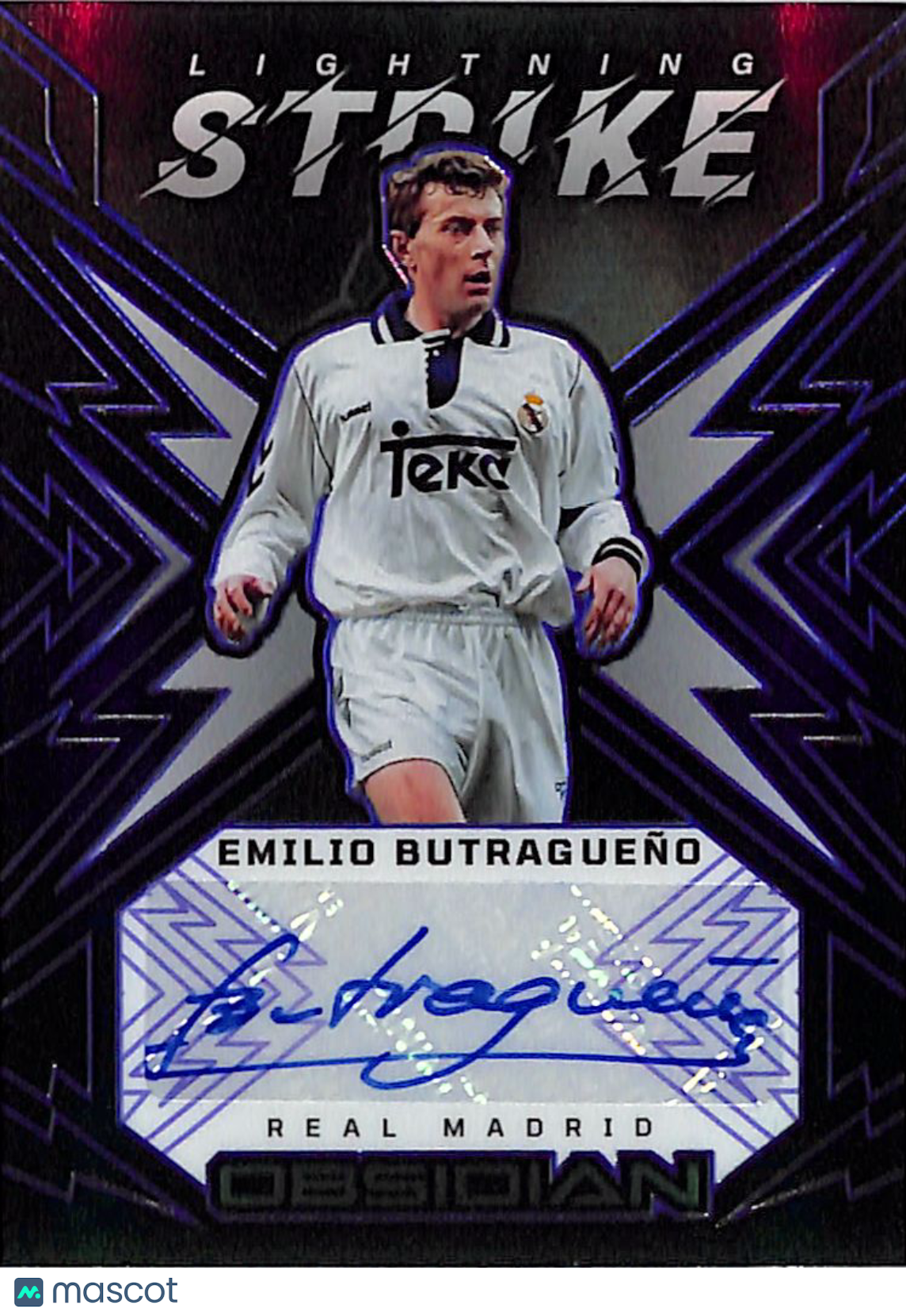 2025-26 Obsidian Lightning Strike Emilio Butragueño Auto /50 #LS-EB Real Madrid