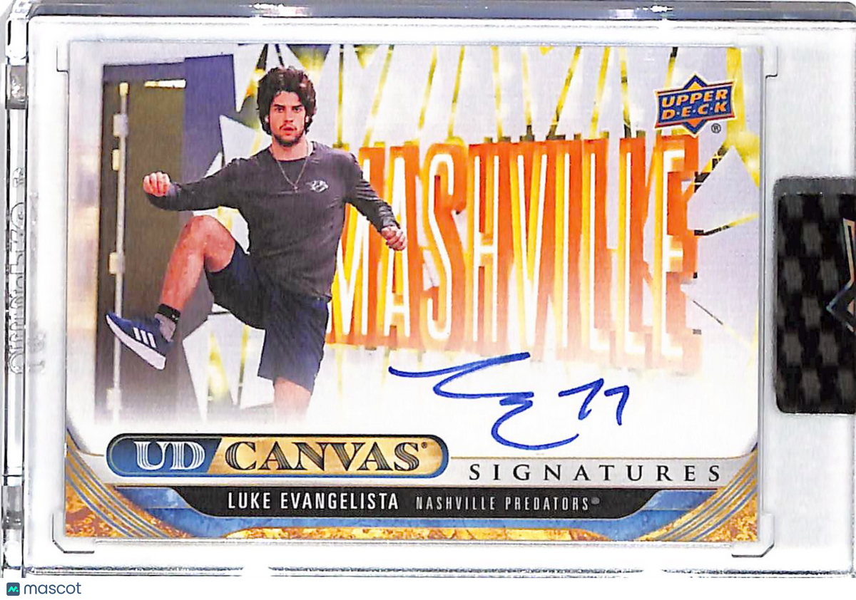 2024-25 Upper Deck Clear Cut Canvas Signatures Luke Evangelista #CS-LE Predators