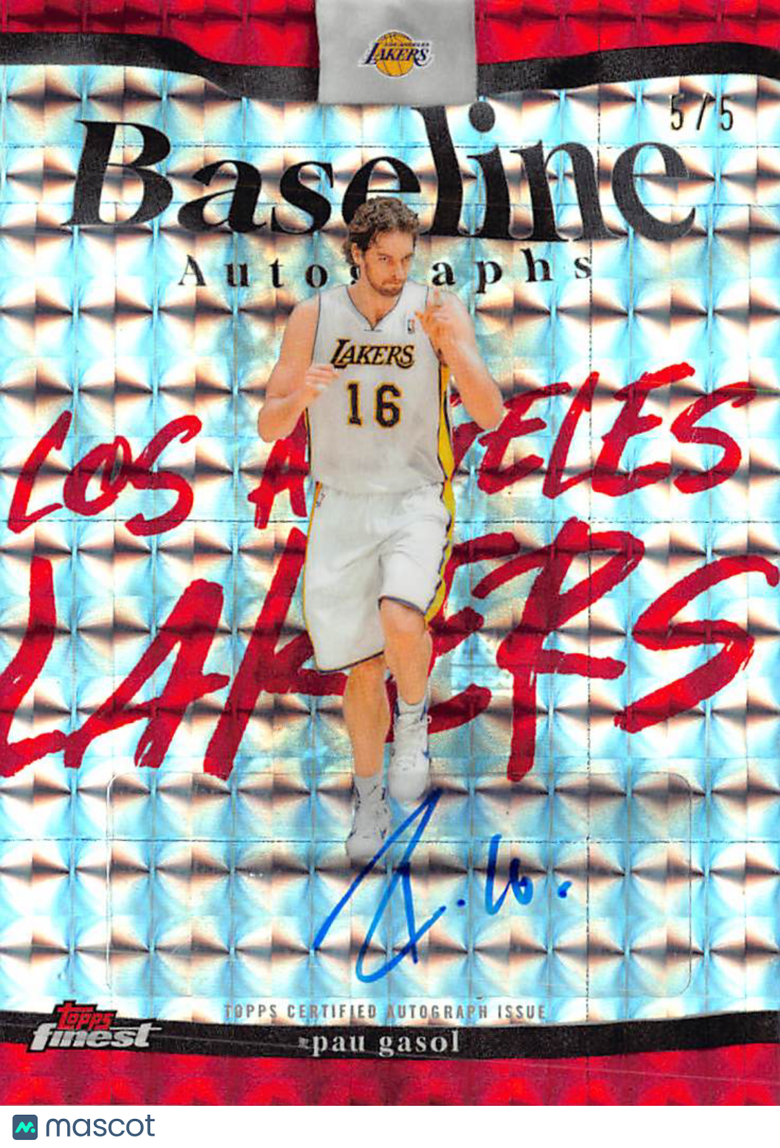2025-26 Topps Finest Pau Gasol Baseline Autograph Red /5 #BA-PG Lakers