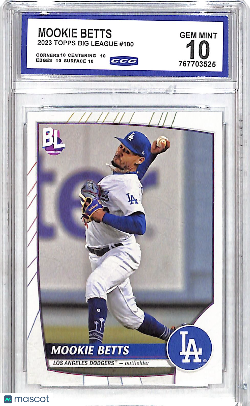 2023 Topps Big League Mookie Betts #100 CCG 10 Los Angeles Dodgers