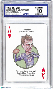 2005 Hero Decks New England Patriots Tom Brady #Ace of Hearts CCG 10 New England Patriots