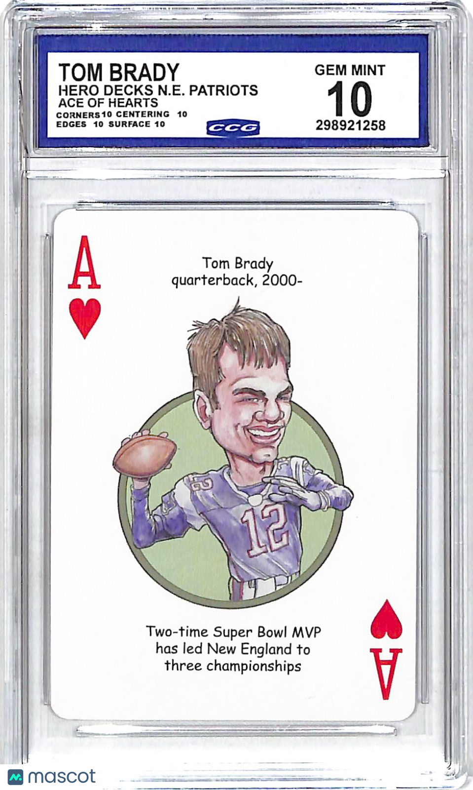 2005 Hero Decks New England Patriots Tom Brady #Ace of Hearts CCG 10 New England Patriots