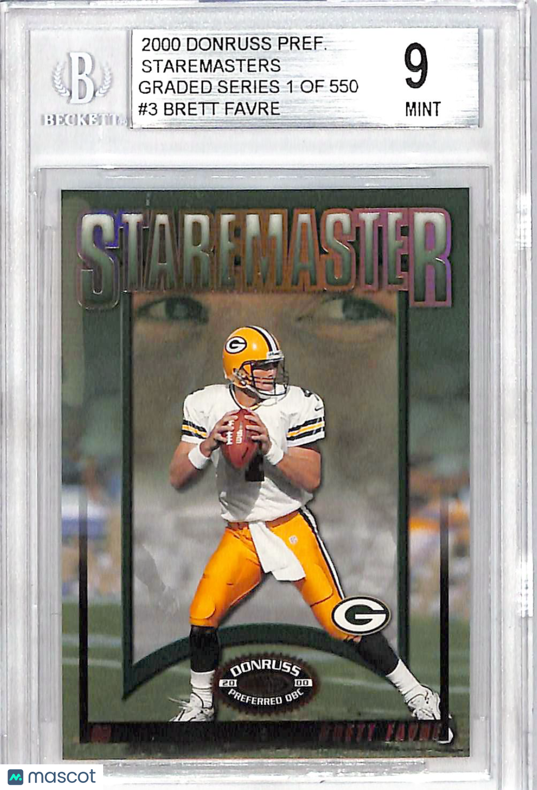 2000 Donruss Preferred Staremasters Brett Favre Graded Series /550 #SM-03 BGS 9 Green Bay Packers