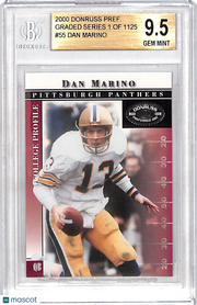 2000 Donruss Preferred QBC Dan Marino Graded Series /1125 #55 BGS 9.5 Pittsburgh Panthers