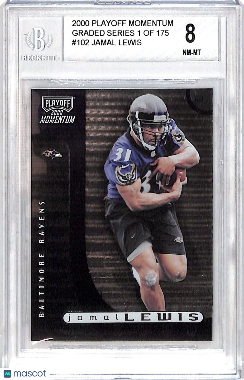 2000 Playoff Momentum Jamal Lewis Graded Series /175 Rookie #102 BGS 8 Baltimore Ravens