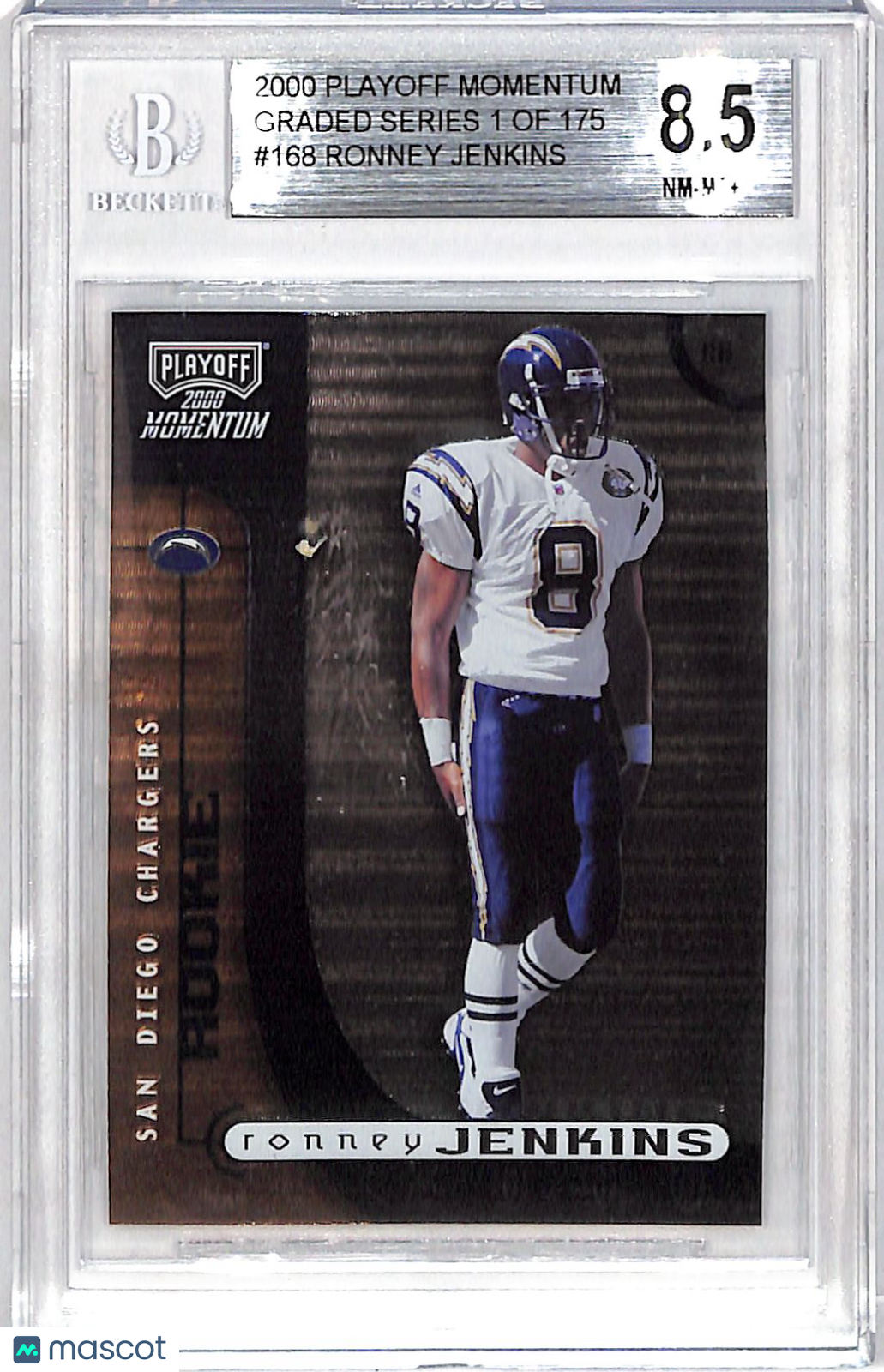 2000 Playoff Momentum Ronney Jenkins Graded Series /175 Rookie #168 BGS 8.5 San Diego Chargers