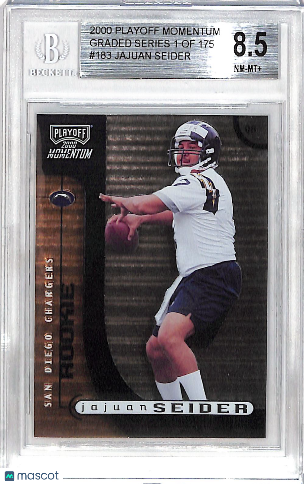 2000 Playoff Momentum JaJuan Seider Graded Series /175 Rookie #183 BGS 8.5 San Diego Chargers