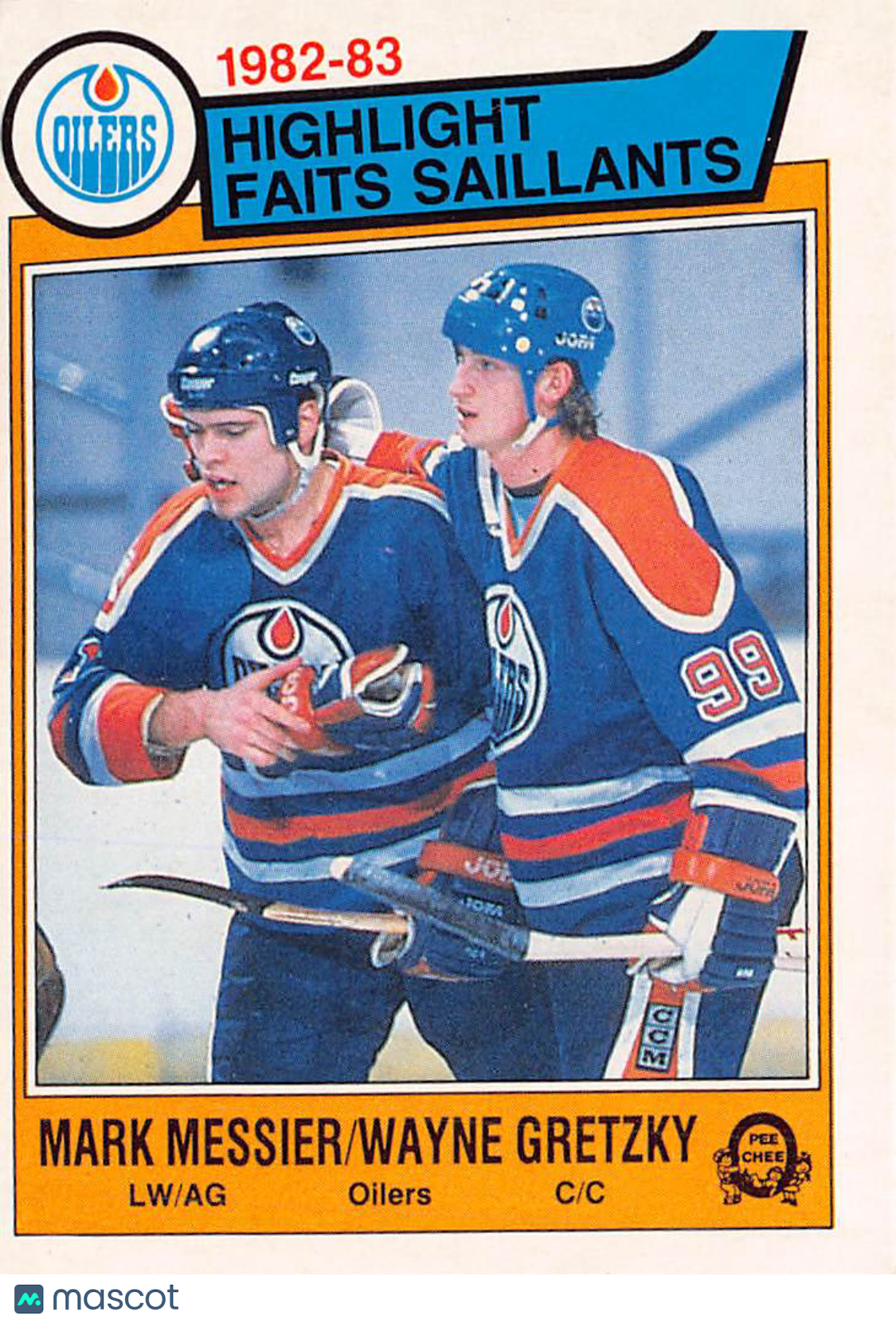 1983-84 O-Pee-Chee Wayne Gretzky Mark Messier #23 Edmonton Oilers