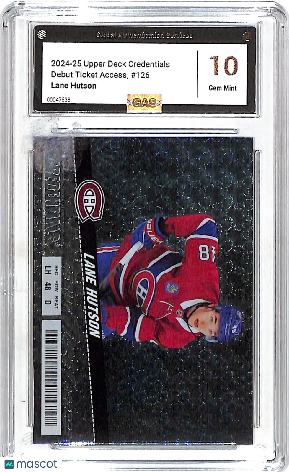2024-25 Upper Deck Credentials Debut Ticket Access Lane Hutson Rookie #126 GAS 10 Montreal Canadiens