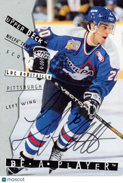 1995 Upper Deck Be A Player Luc Robitaille Autograph #113 Pittsburgh Penguins