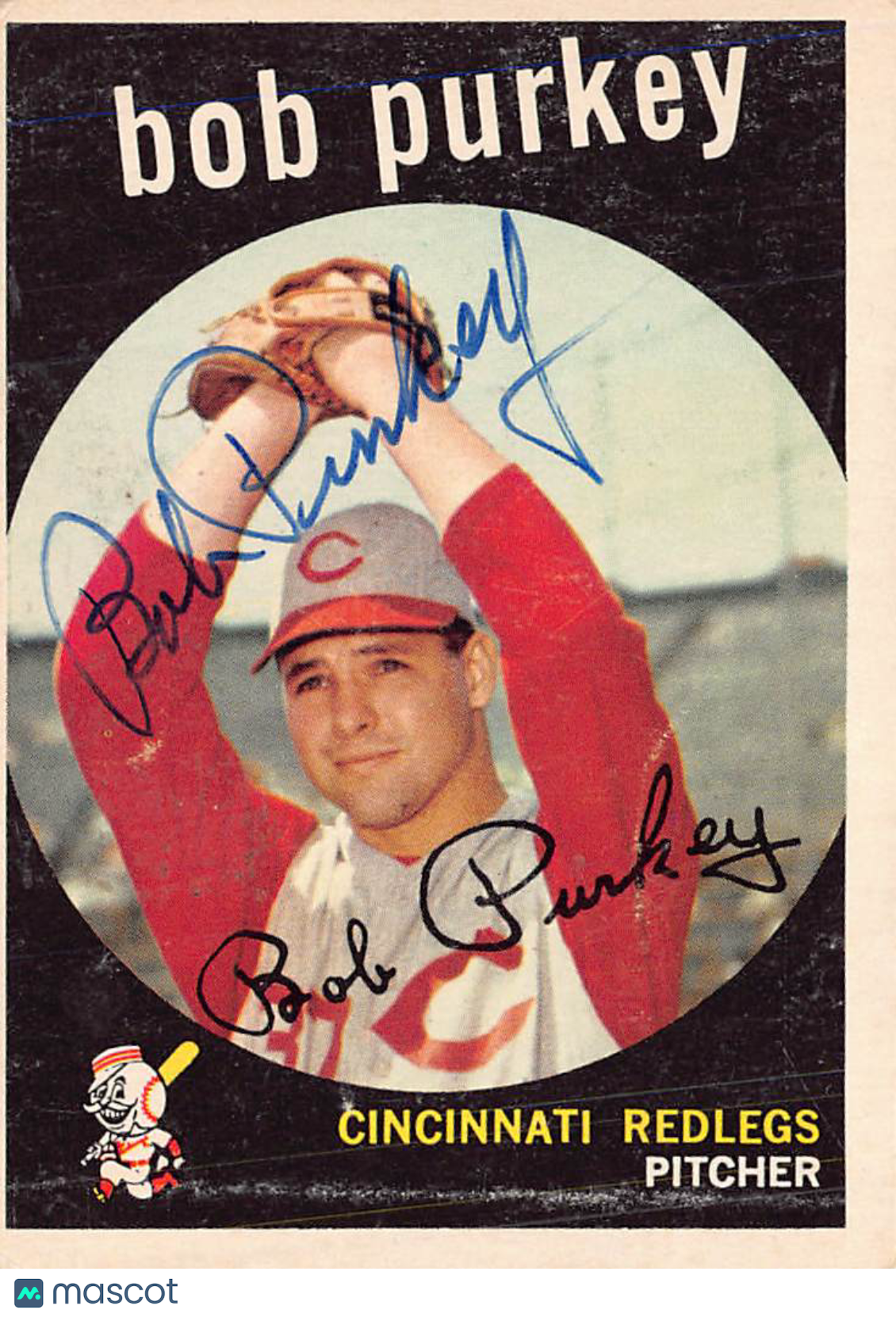 1959 Topps Bob Purkey Autograph #506 Cincinnati Redlegs