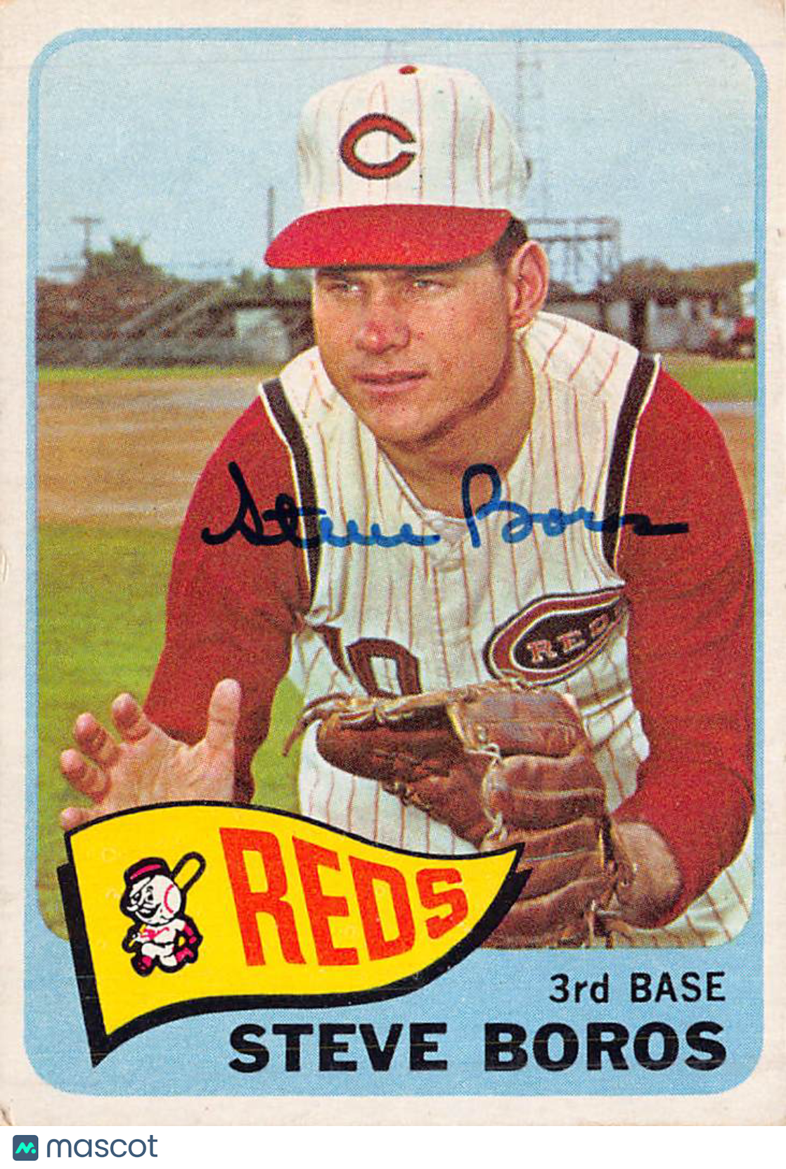 1965 Topps Steve Boros Autograph #102 Cincinnati Reds