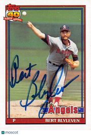 1991 Topps Bert Blyleven Autograph #615 California Angels