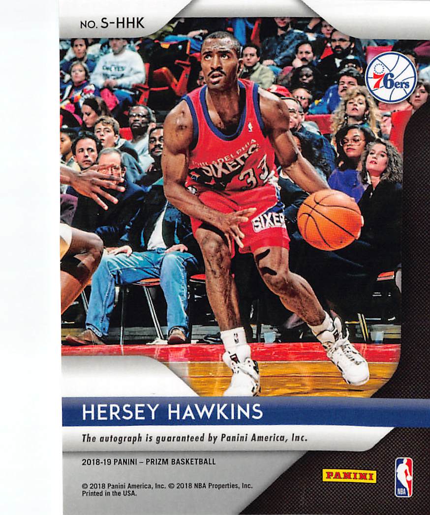 2018-19 Panini Prizm Hersey Hawkins Autograph #S-HHK Philadelphia 76ers