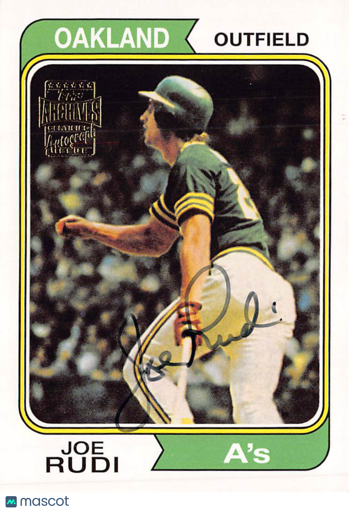 2002 Topps Archives Fan Favorites Joe Rudi Autograph #264 Oakland Athletics
