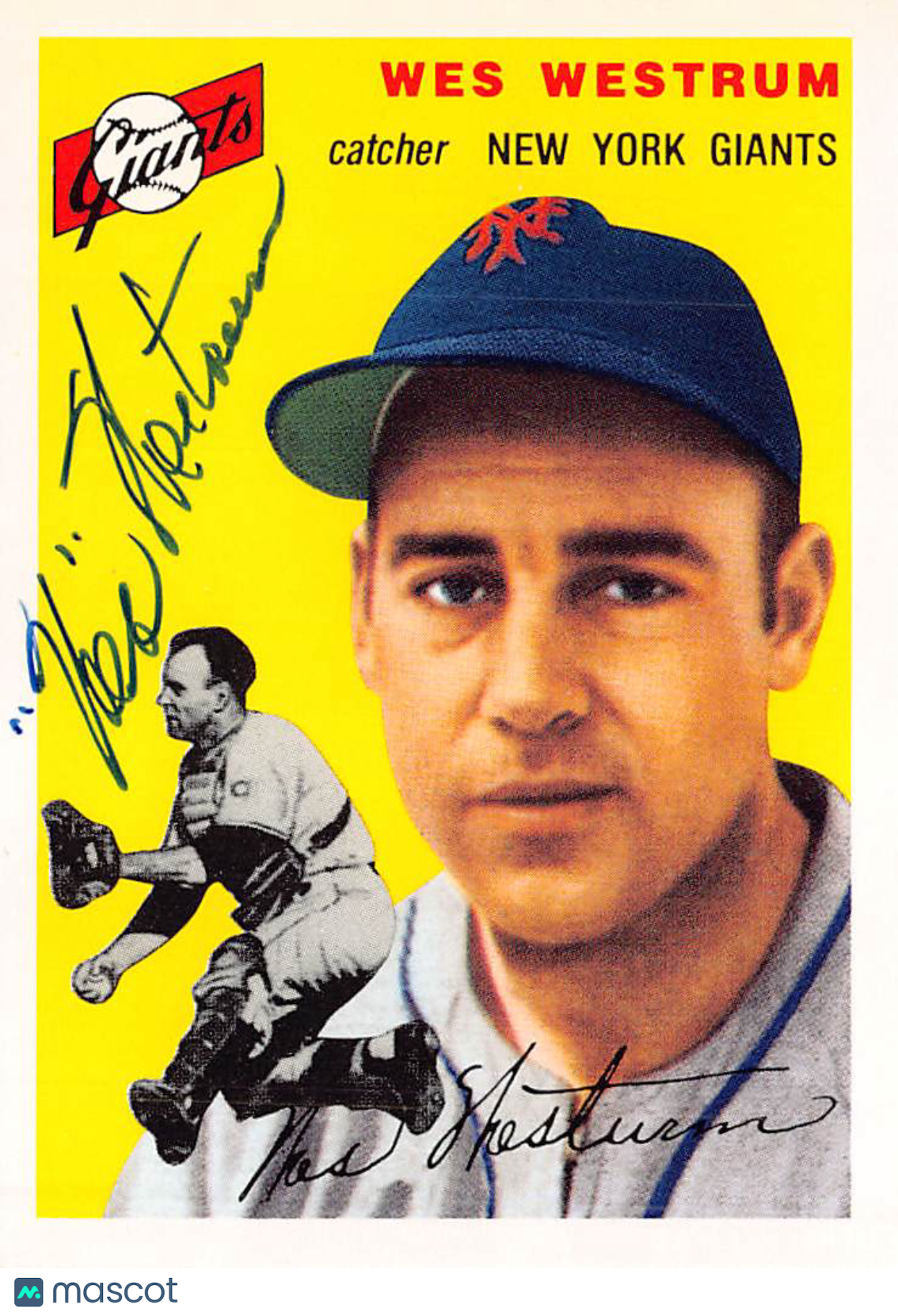 1994 Topps Archives 1954 Wes Westrum Autograph #180 New York Giants