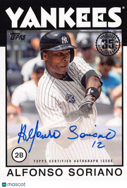 2021 Topps 1986 Topps Baseball Autographs Alfonso Soriano #86A-AS Yankees
