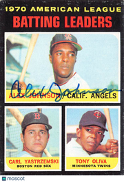 1971 Topps Alex Johnson Carl Yastrzemski Tony Oliva Autograph #61