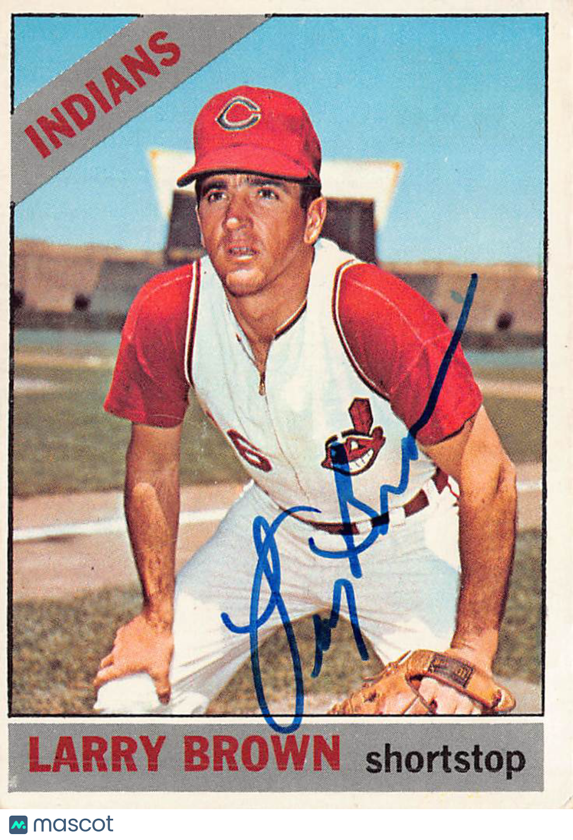 1966 Topps Larry Brown Autograph #16 Cleveland Indians