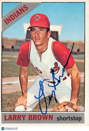 1966 Topps Larry Brown Autograph #16 Cleveland Indians
