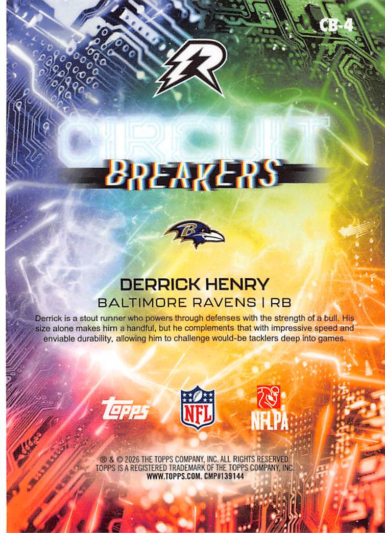 2026 Topps Resurgence Derrick Henry Purple /75 #CB-4 Baltimore Ravens
