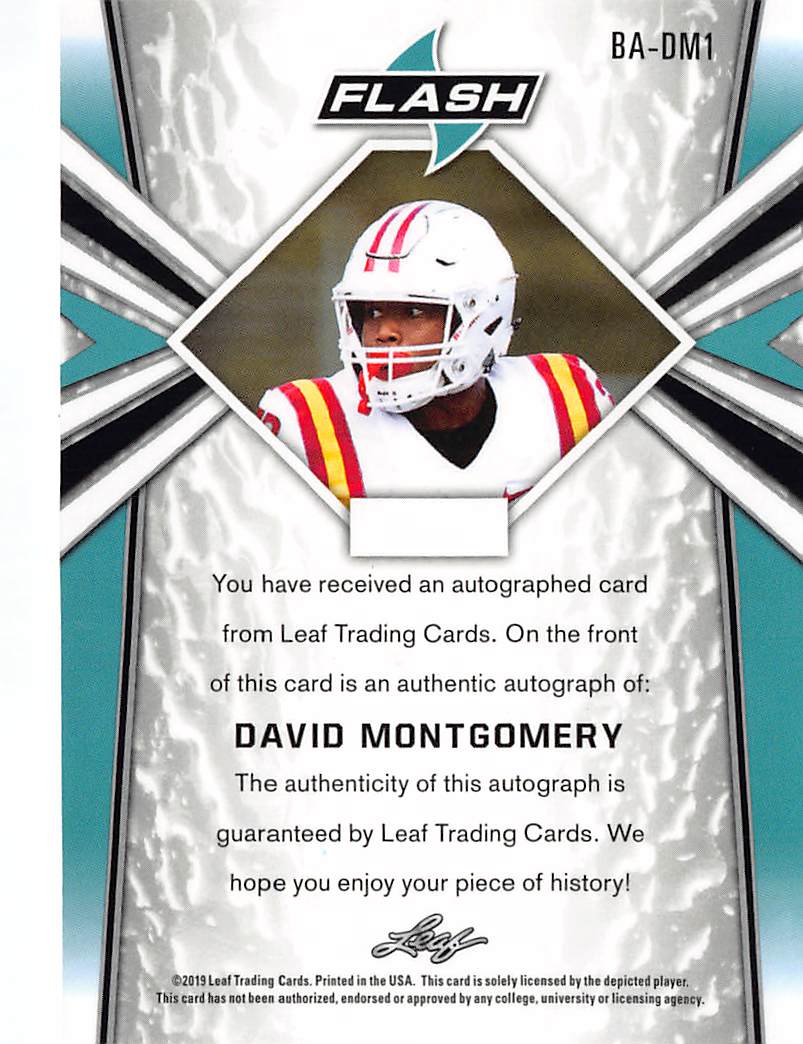 2019 Leaf Flash David Montgomery Rookie Autograph #BA-DM1 Iowa State Cyclones