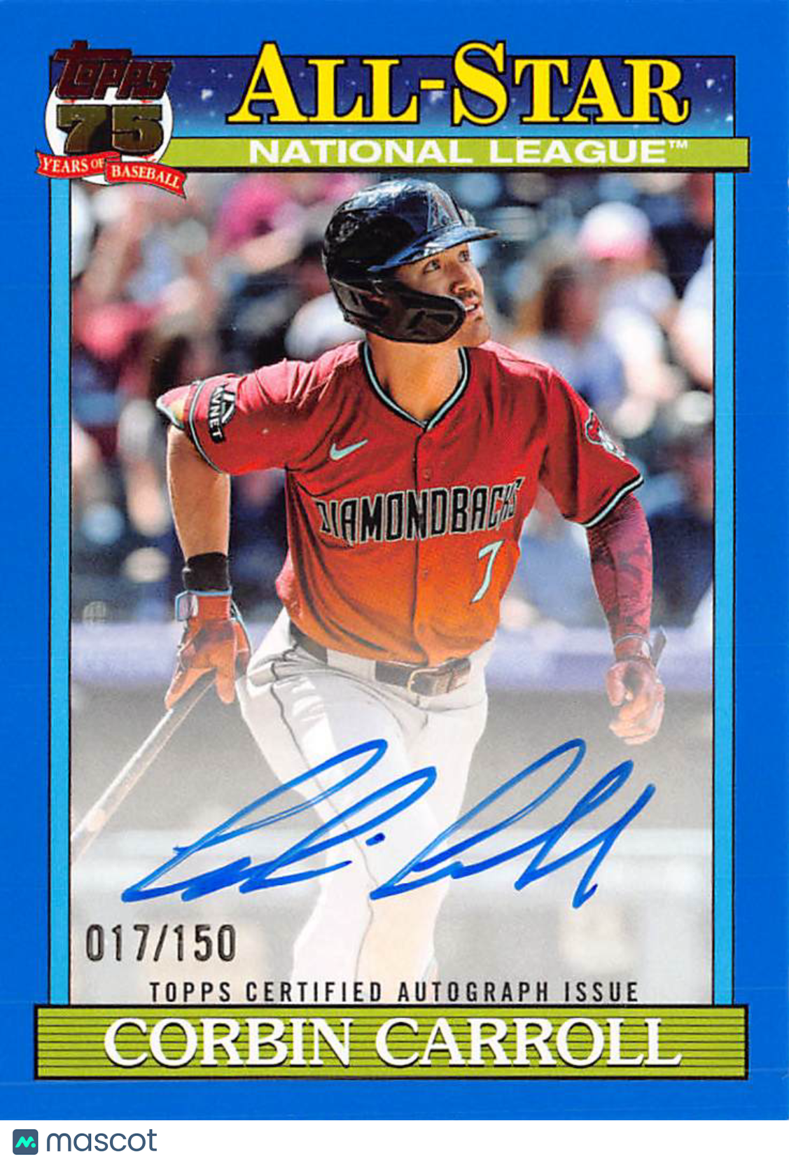 2026 Topps Baseball Corbin Carroll Blue Autograph /150 #91AS-CC Diamondbacks