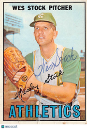 1967 Topps Wes Stock Autograph #74 Kansas City Athletics