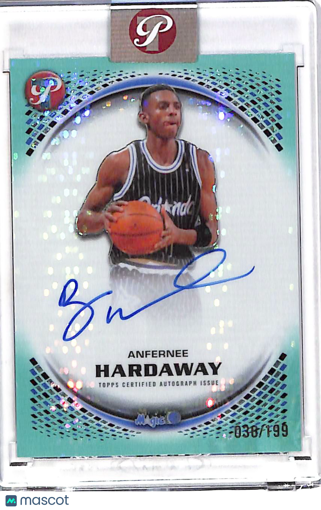 2025-26 Topps Pristine Basketball Anfernee Hardaway Auto Aqua /199 #PA-AHA Magic