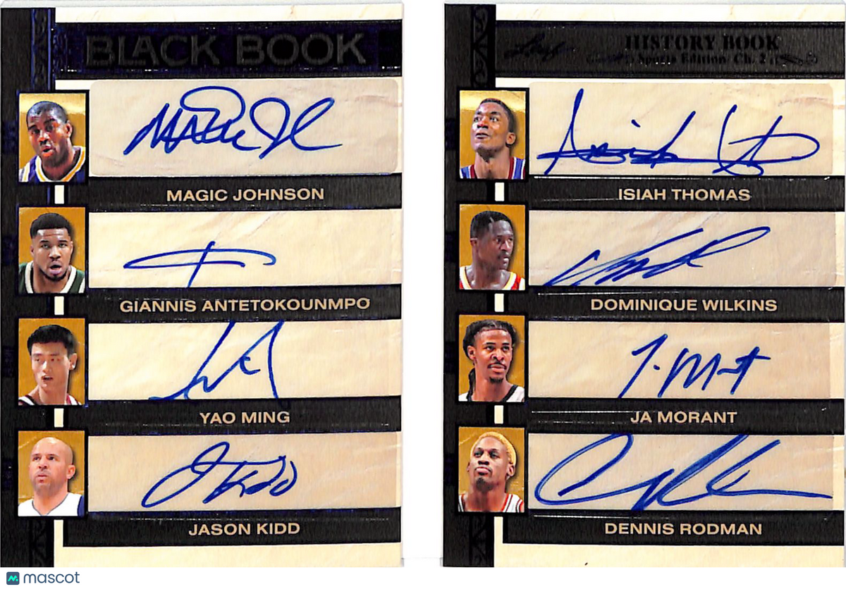 2025 Leaf History Book Johnson Kidd Wilkins Ming Rodman Antetokounmpo Auto #BB-3