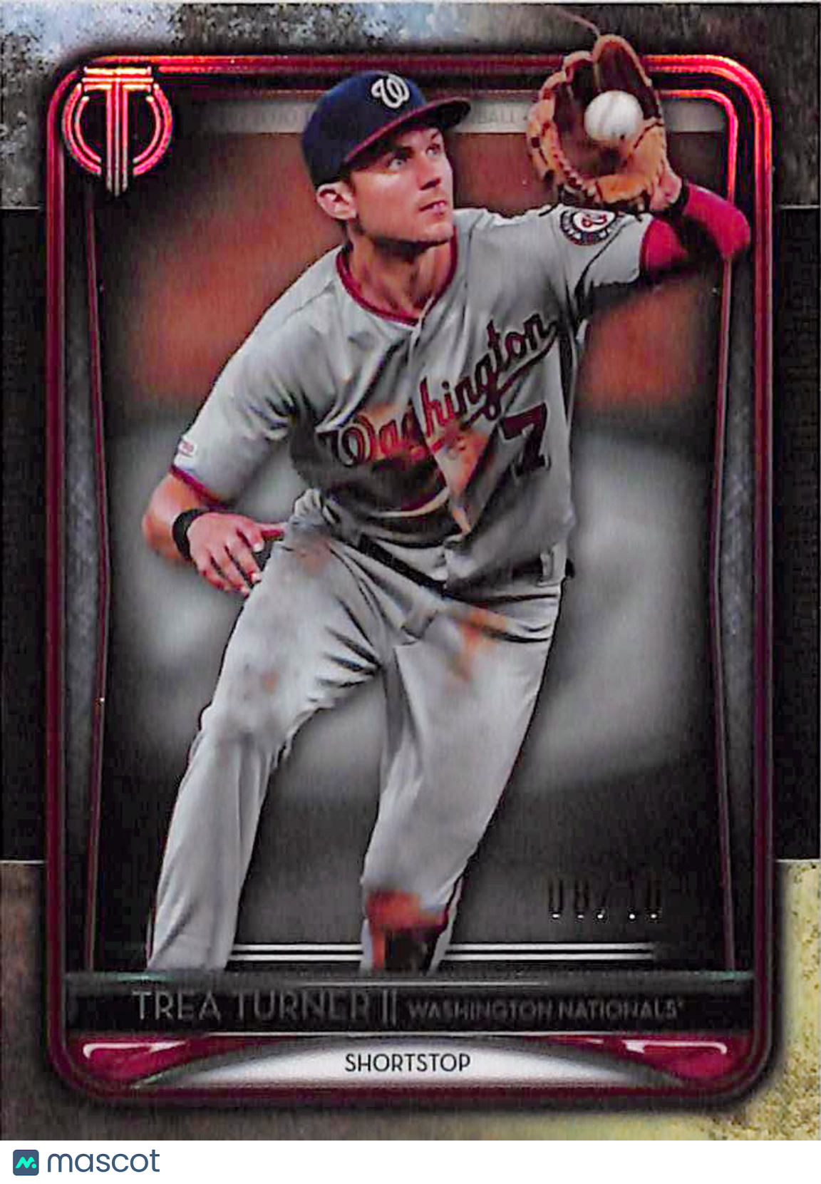 2020 Topps Tribute Trea Turner Red /10 #63 Washington Nationals