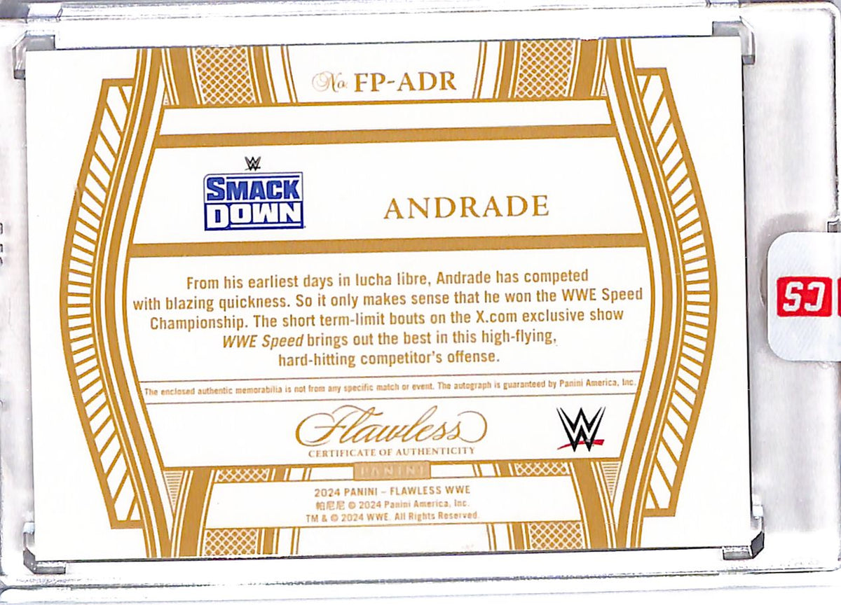 2024 Panini Flawless WWE Andrade Patch Auto /10 Memorabilia #FP-ADR