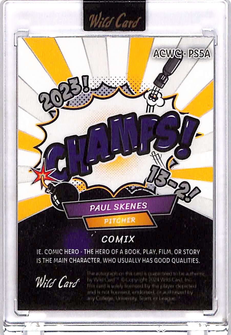 2024 Wild Card Auto Mania Comix Paul Skenes Autograph /1 #ACWC-PS5A LSU Tigers