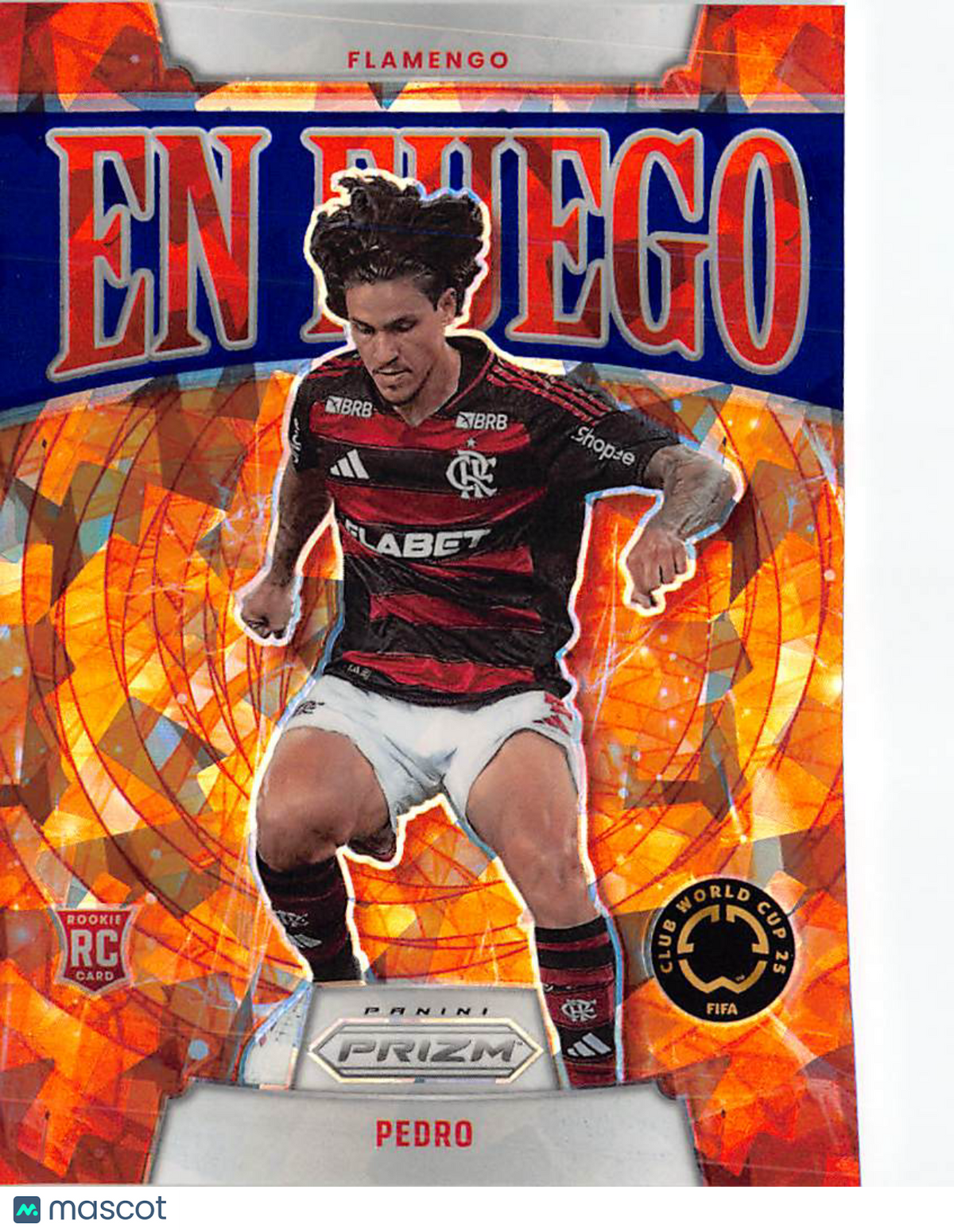 2025 Panini Prizm FIFA Club World Cup Pedro Orange Ice /99 RC #14 Flamengo