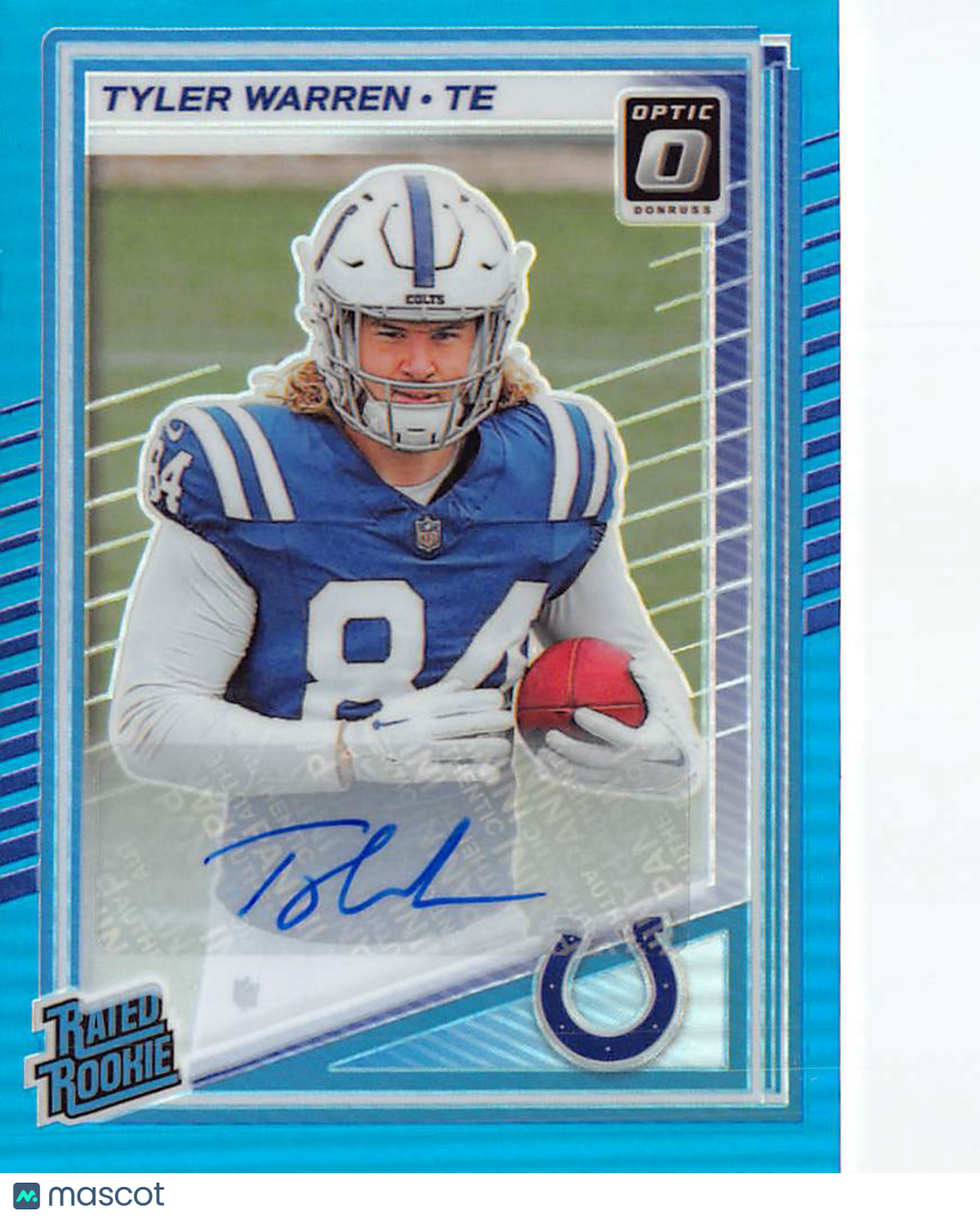 2025 Panini Donruss Optic Football Tyler Warren Aqua Auto /299 Rookie #234 Colts