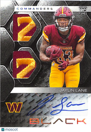 2025 Panini Black Jaylin Lane Rookie Patch Auto /10  RC #RSM-JLE Commanders
