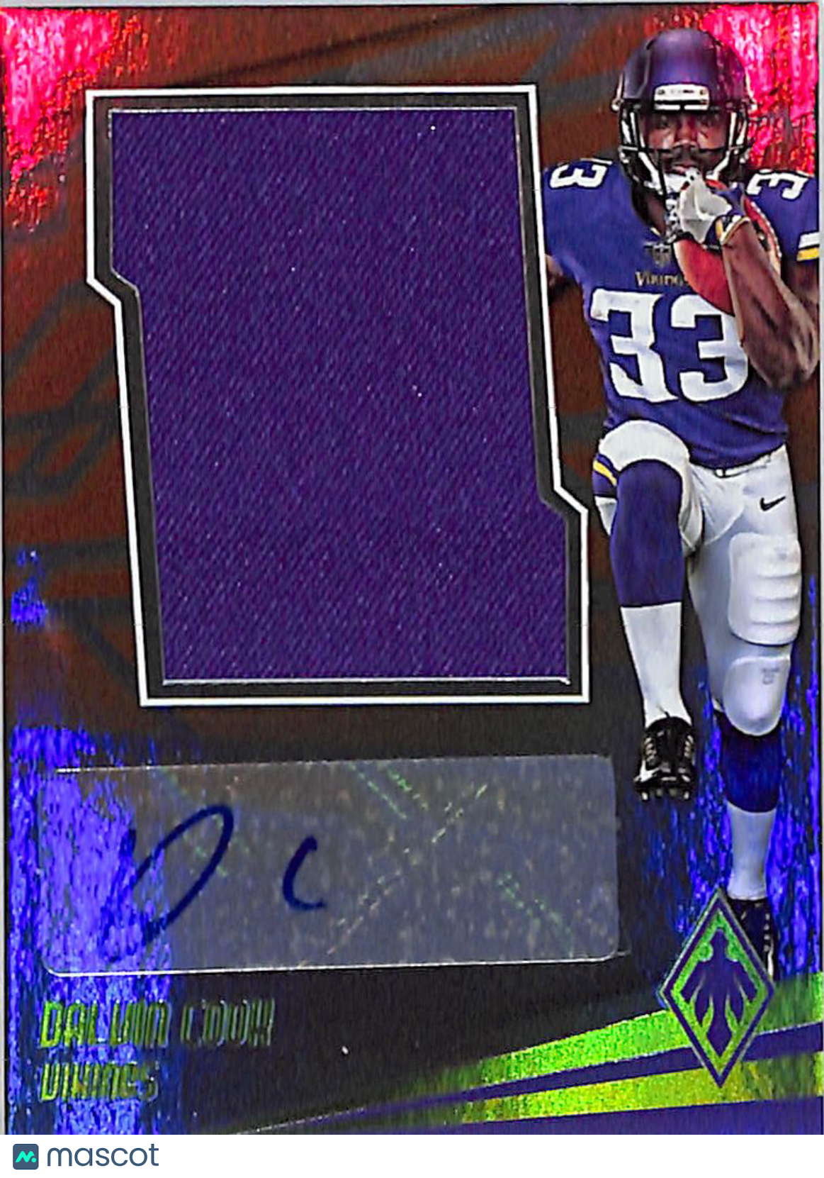 2017 Panini Phoenix Dalvin Cook Rookie Patch Auto Orange /49 #JAS-DC Vikings