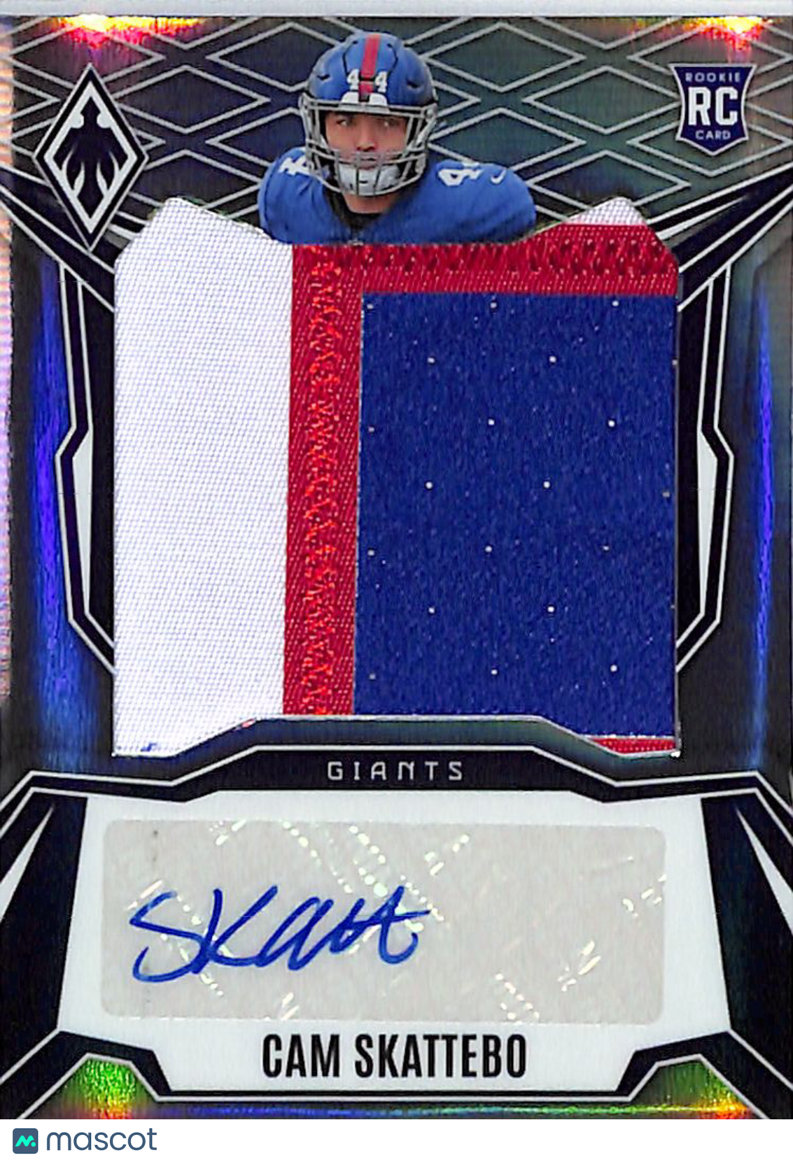 2025 Panini Phoenix Cam Skattebo Rookie Patch Auto /149 RC #RPS-CSO Giants