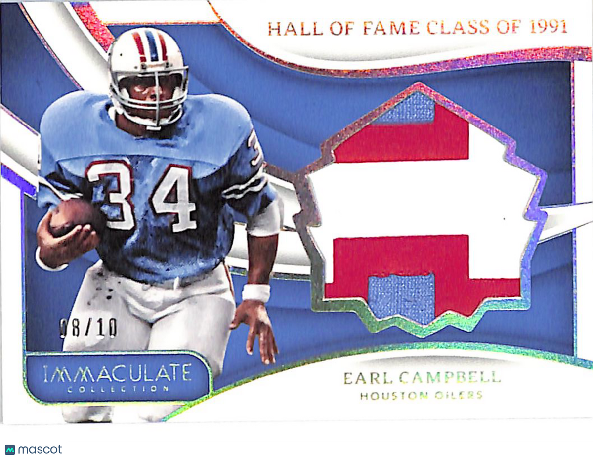 2024 Panini Immaculate Collection Earl Campbell /10 Patch #HOF-ECL Oilers