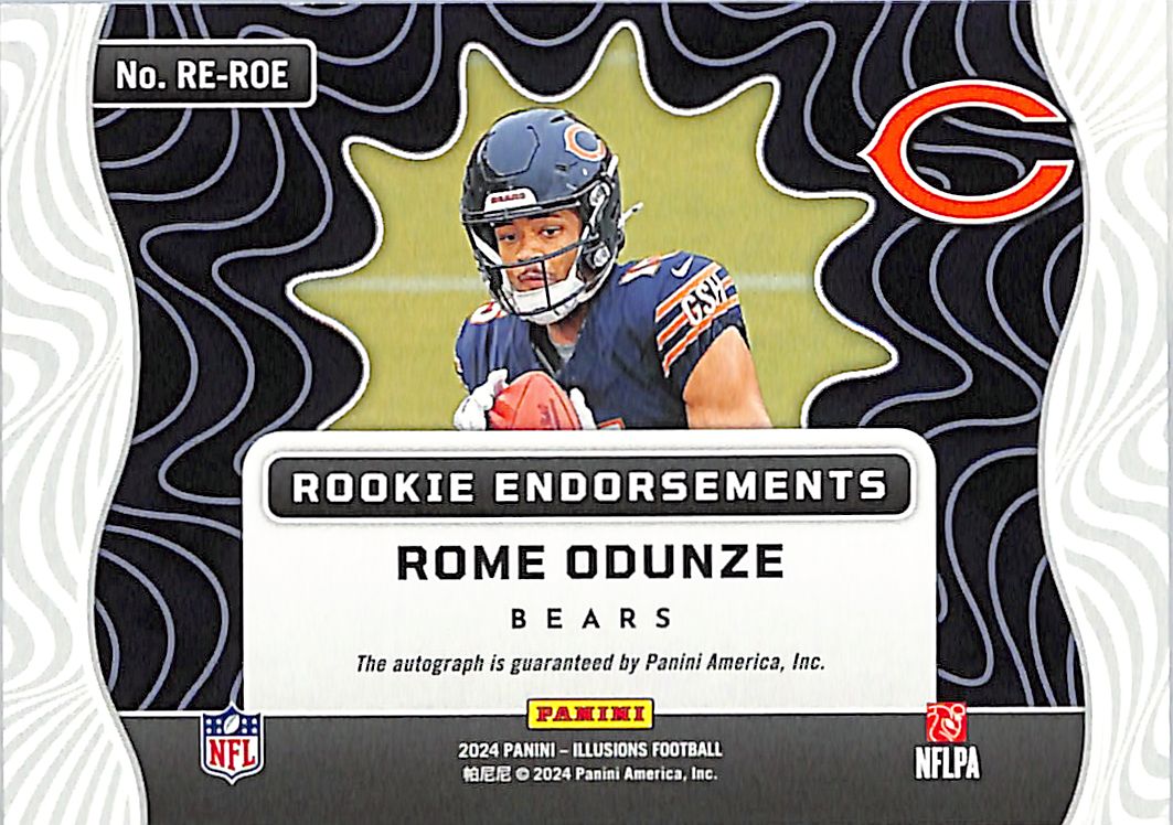 2024 Panini Illusions Rome Odunze Rookie Endorsements Auto /189 RC #RE-ROE Bears