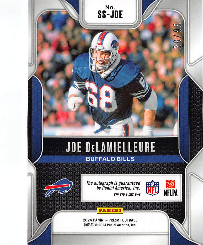 2024 Panini Prizm Football Joe DeLamielleure Blue Ice Auto /99 #SS-JDE Bills