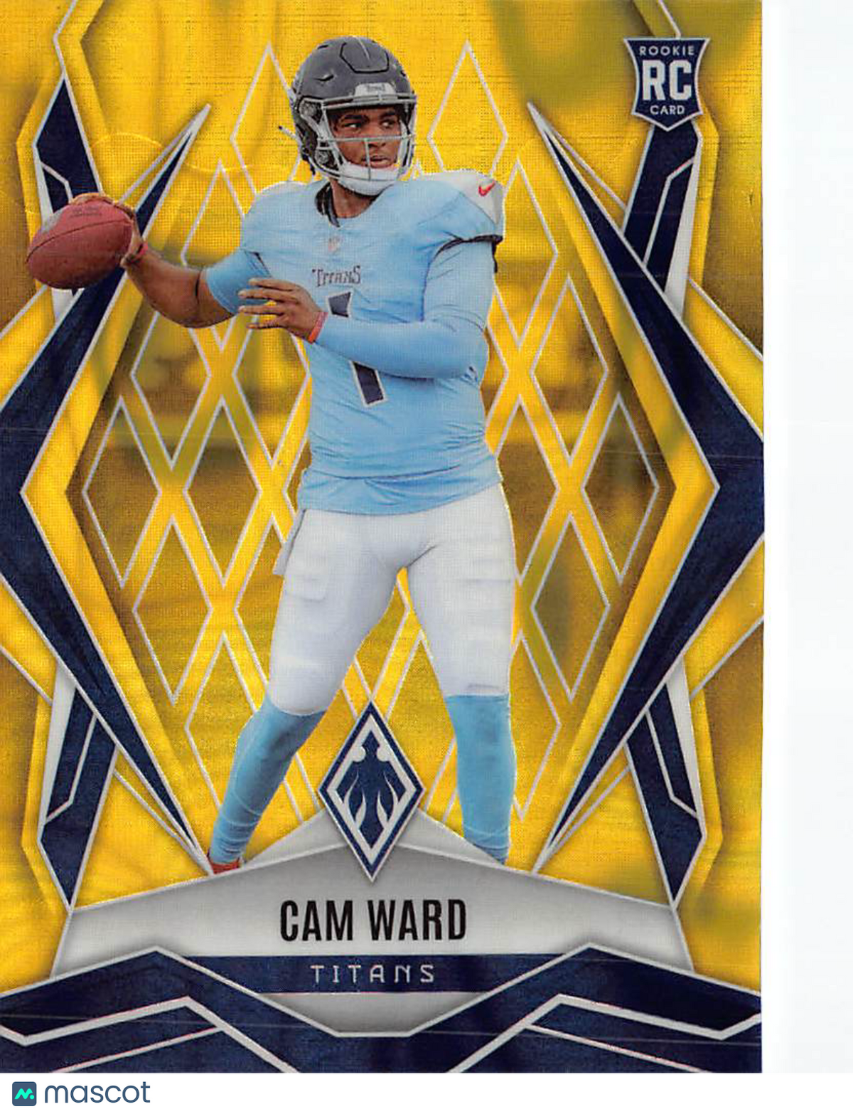 2025 Panini Phoenix Football Cam Ward Yellow Lava /125 RC #194 Tennessee Titans