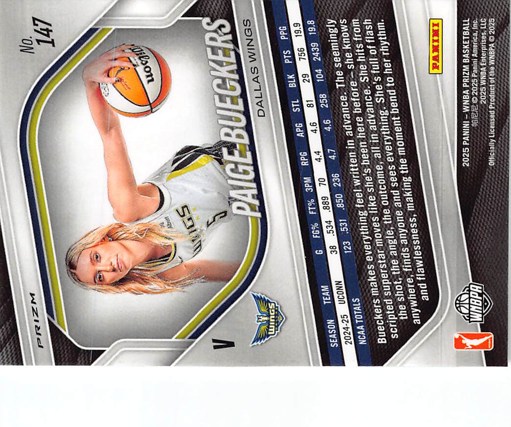 2025 Panini Prizm WNBA Paige Bueckers Rookie RC #147 Dallas Wings