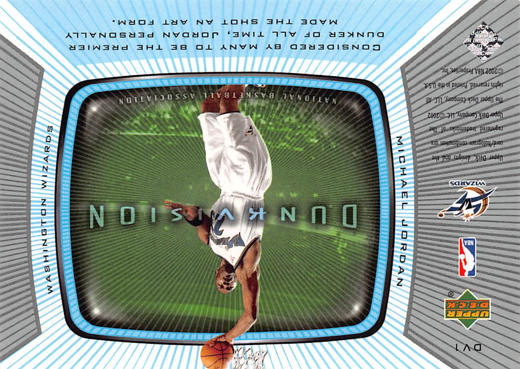 2002 Upper Deck Dunkvision Michael Jordan #DV1 Washington Wizards
