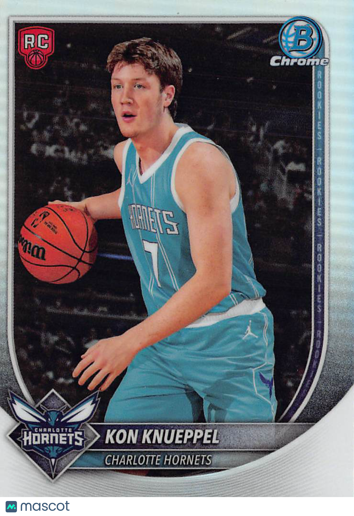 2025 Topps Bowman Chrome Kon Knueppel Red Rookie RC #BRR-4 Charlotte Hornets