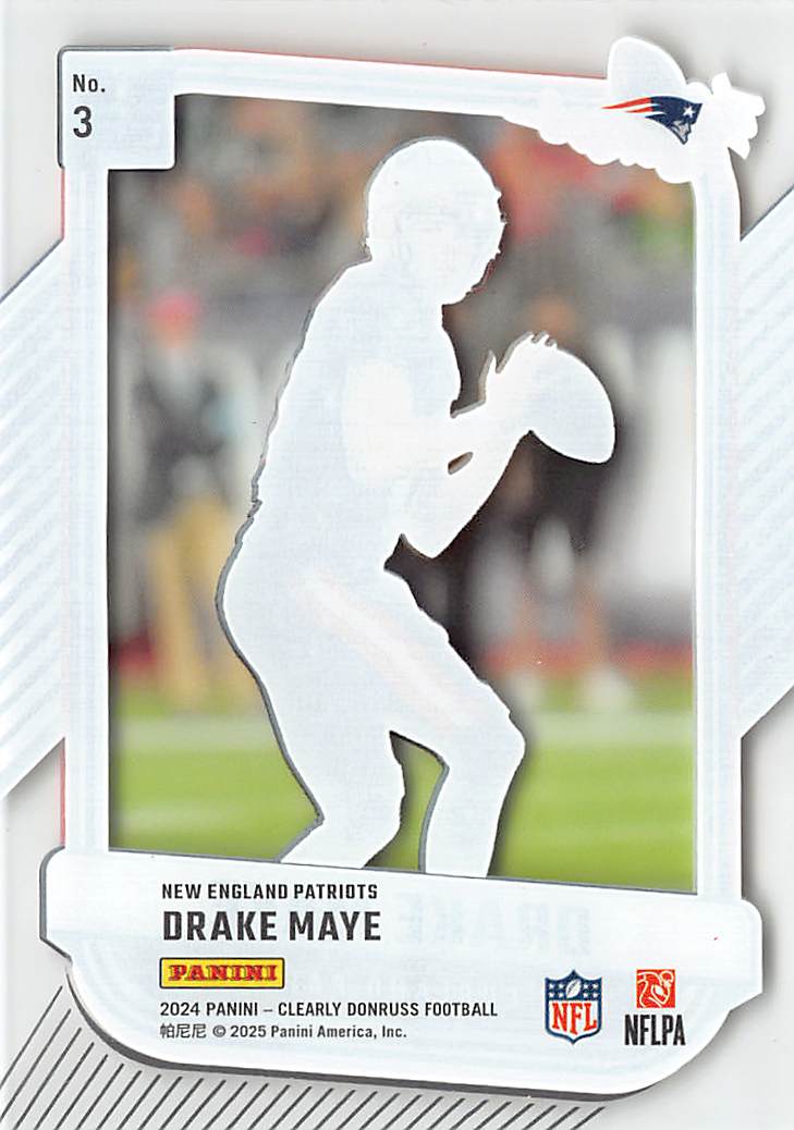2025 Panini Clearly Donruss Drake Maye The Rookies #3 New England Patriots