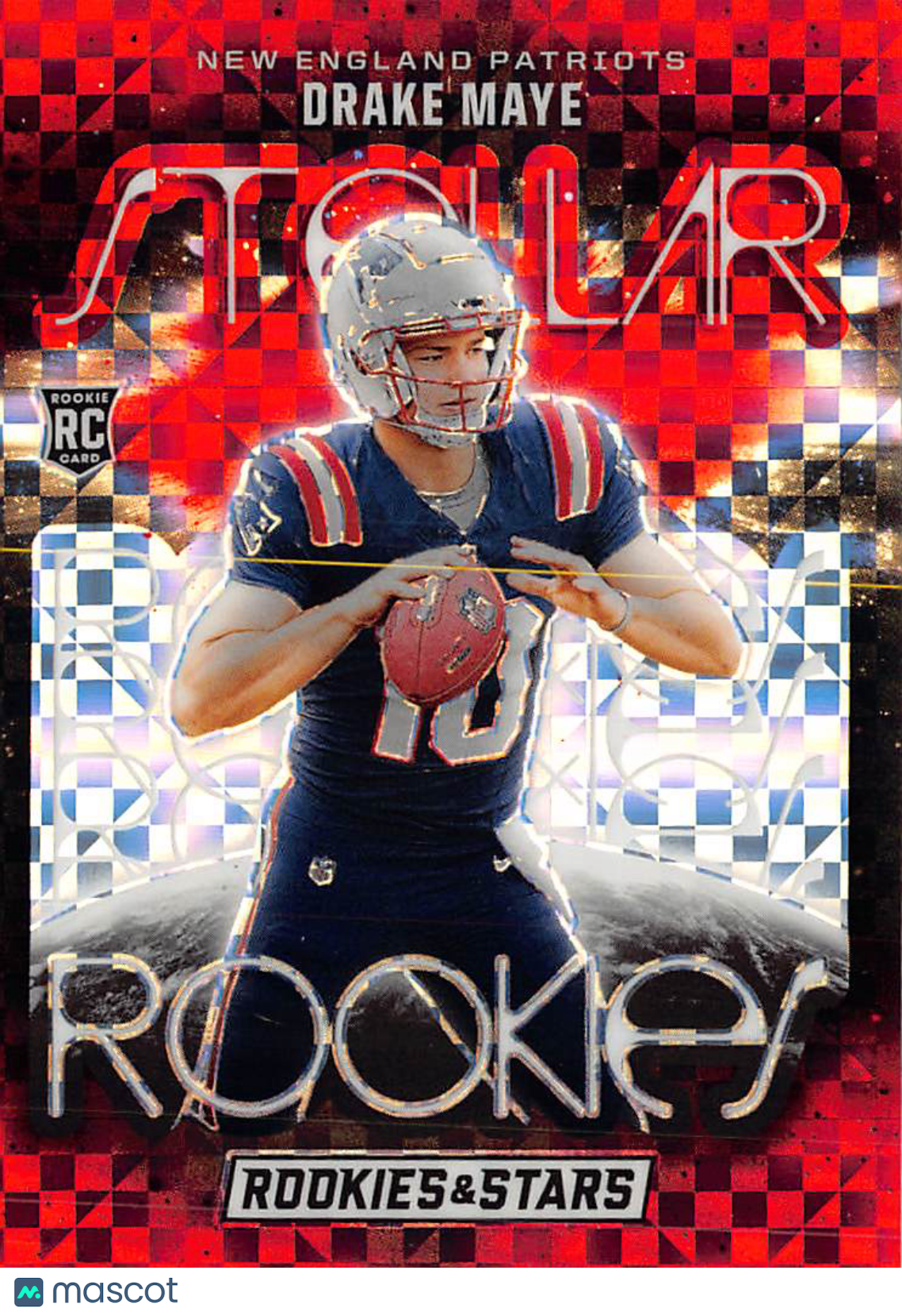 2024 Panini Rookies & Stars Drake Maye Red Plaid Rookie RC #SR-DME Patriots