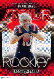 2024 Panini Rookies & Stars Drake Maye Red Plaid Rookie RC #SR-DME Patriots