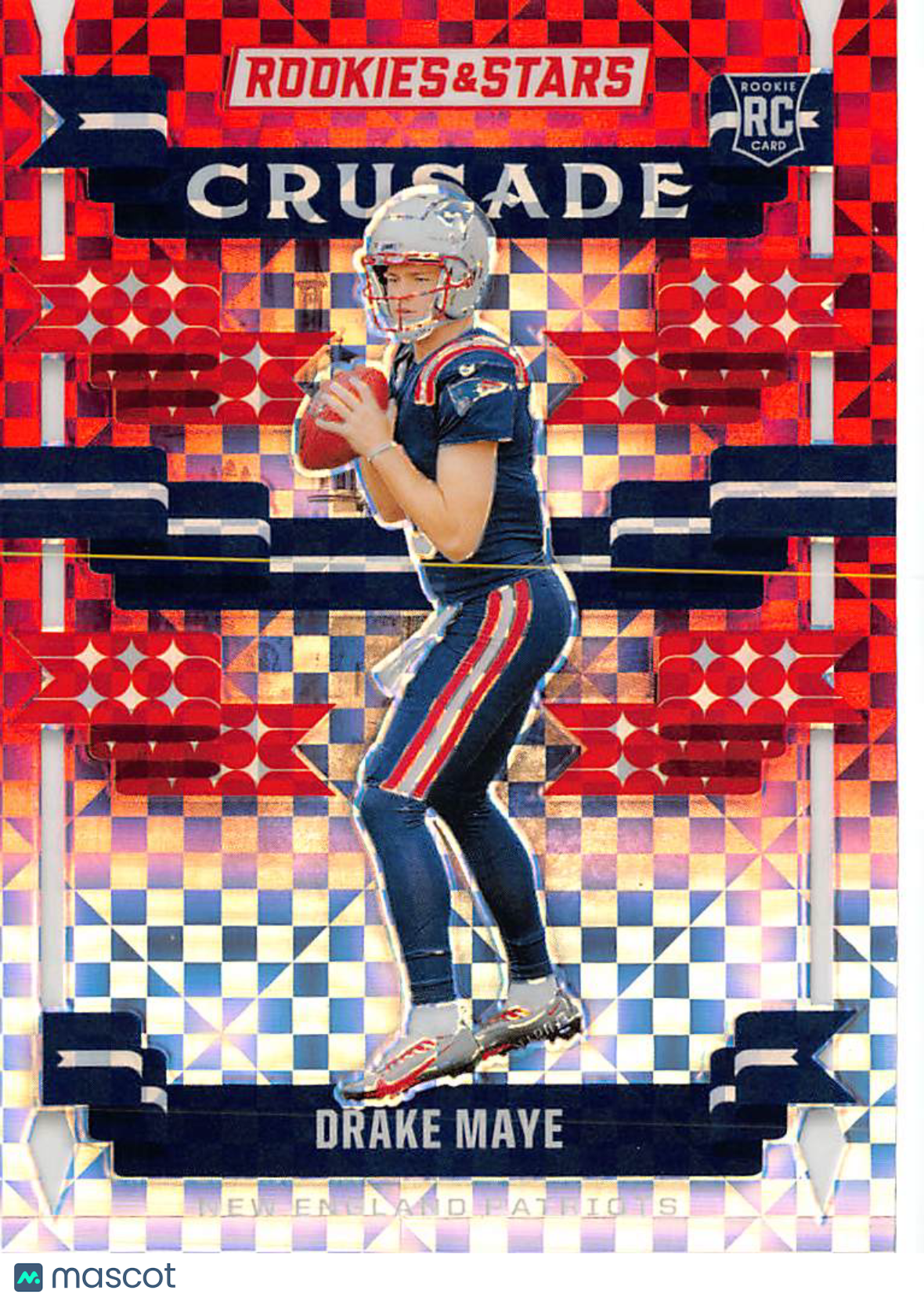 2024 Panini Rookies & Stars Crusade Drake Maye Red Plaid RC #C-DME Patriots